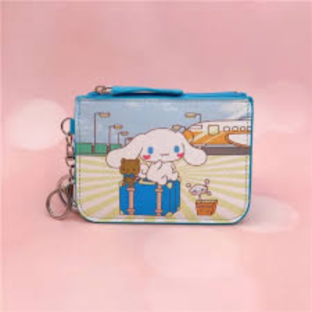 Cinamoroll Waiting At Airport Card Case Holder Key Chain